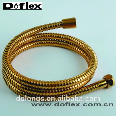 CL007 brass golden color double lock flexible shower hose